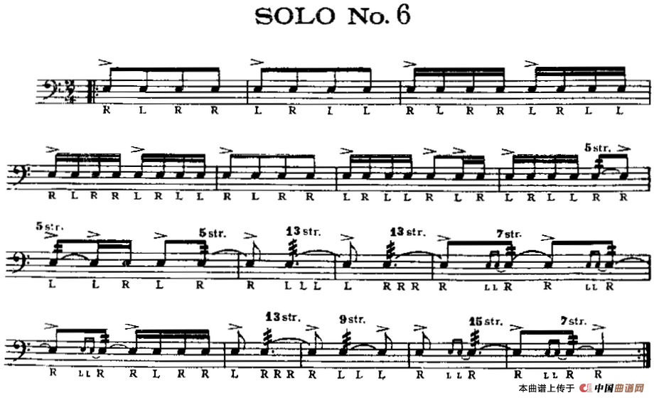 美国军鼓 SOLO No.6-10（爵士鼓谱）