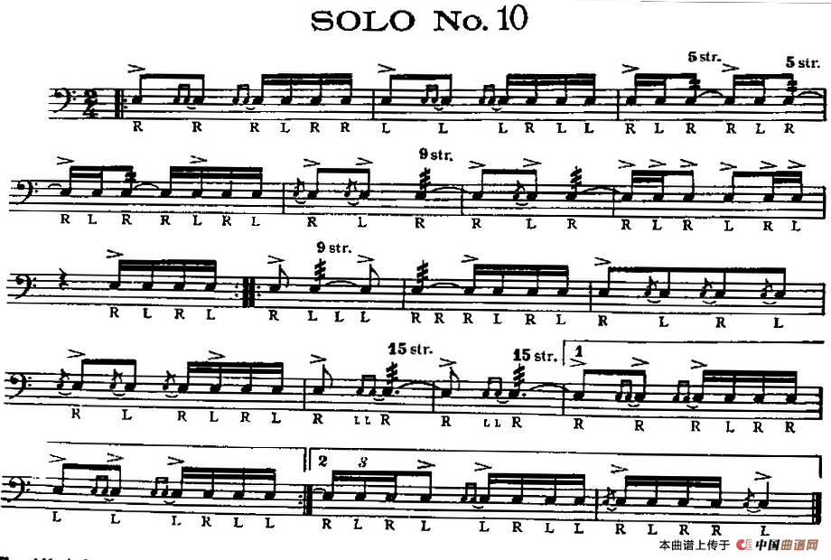 美国军鼓 SOLO No.6-10（爵士鼓谱）