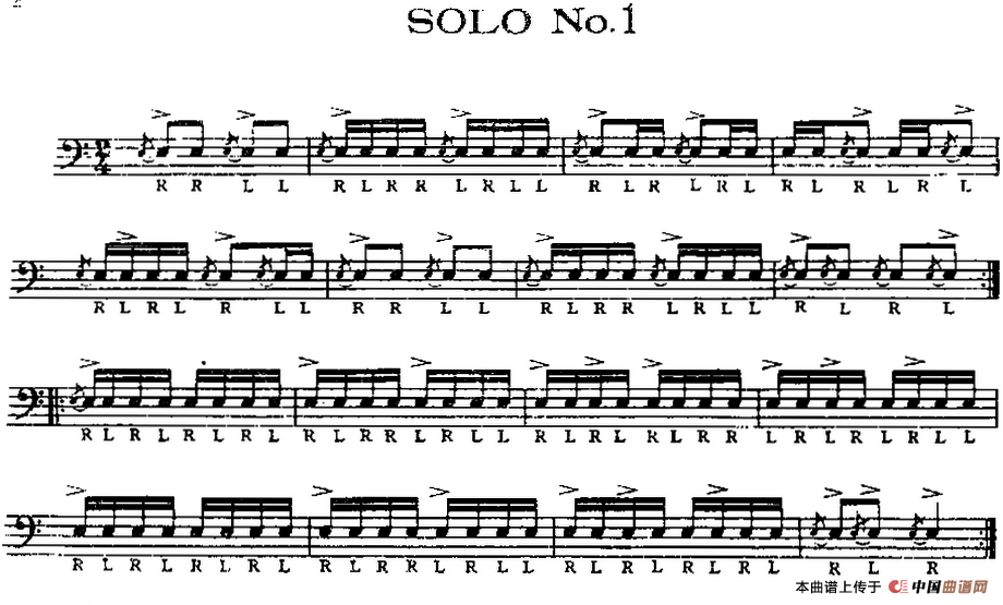 美国军鼓 SOLO No.1—5 （爵士鼓谱）