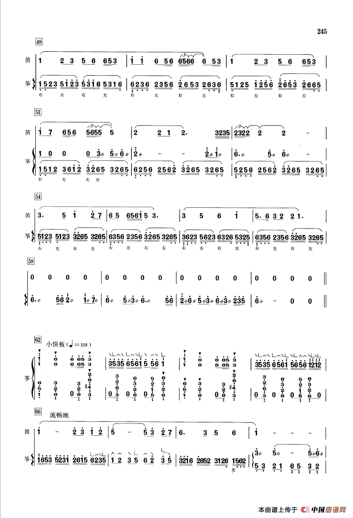 月落平湖（笛+箫）
