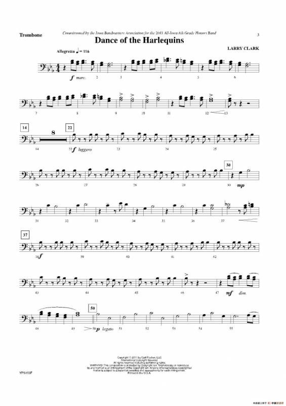 Dance of Harlequins（长号分谱）