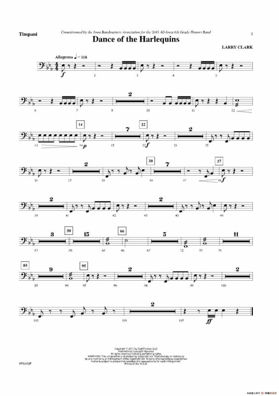 Dance of Harlequins（打击乐组Timp分谱）