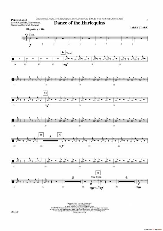 Dance of Harlequins（打击乐组Perc 2分谱）