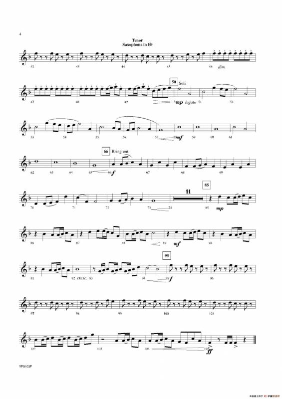 Dance of Harlequins（次中音萨克斯分谱）