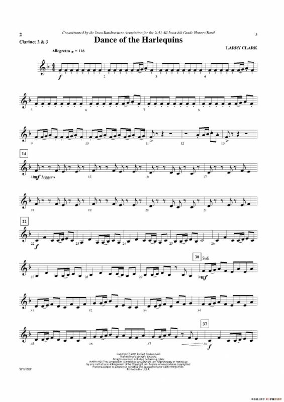 Dance of Harlequins（黑管 2、3分谱）