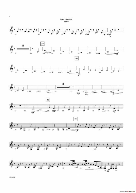 Dance of Harlequins（低音黑管分谱）