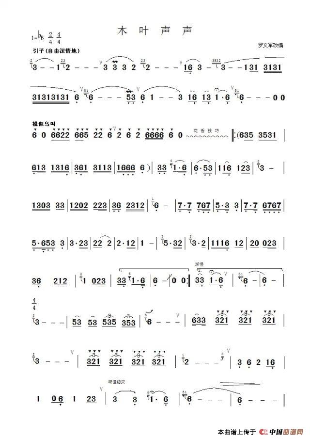 木叶声声（树叶演奏谱）