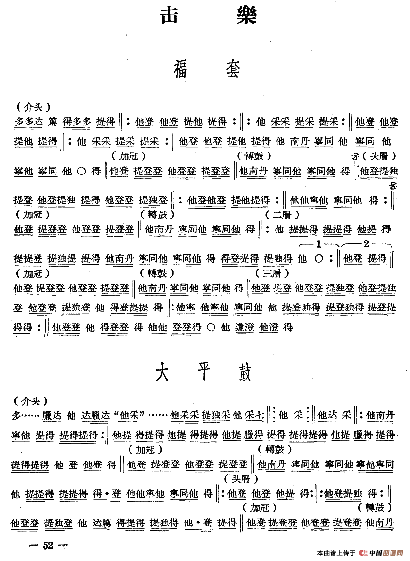 十番音乐：击乐