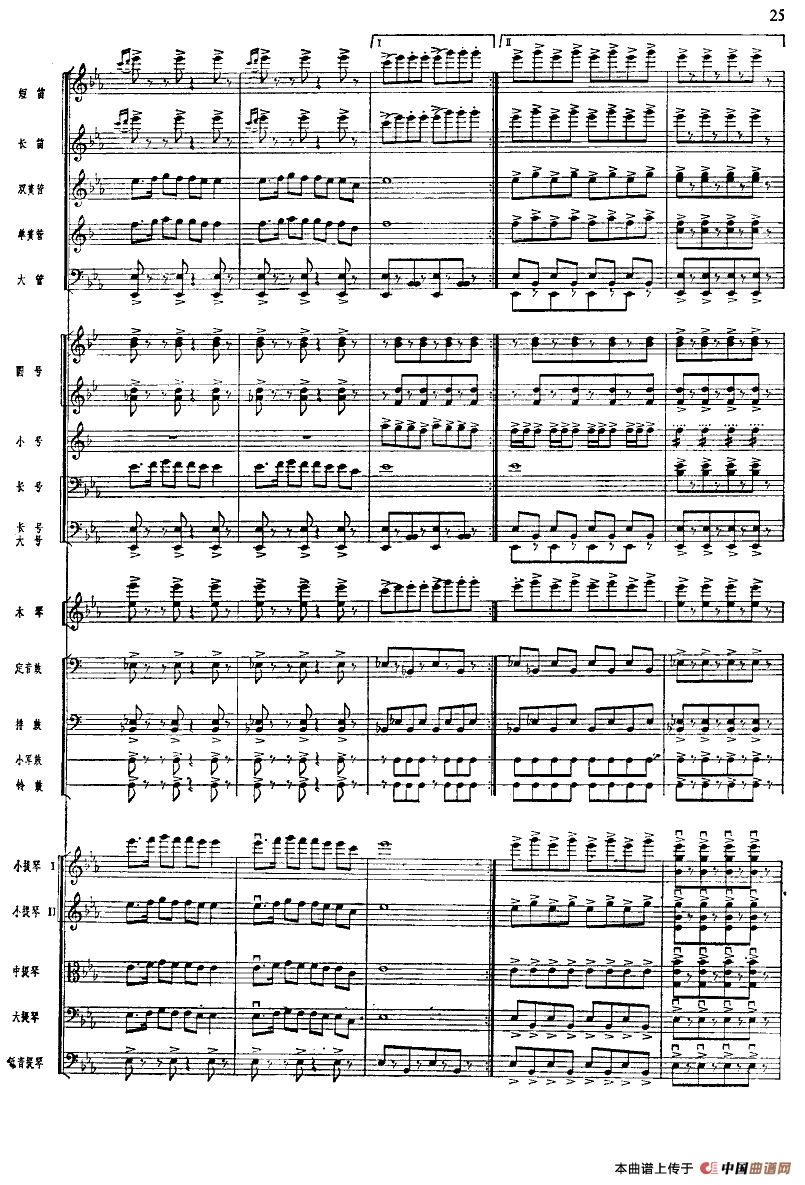 北京喜讯到边寨（管弦乐队总谱）