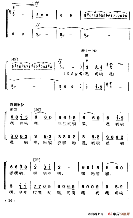 我为祖国采油忙（舞蹈音乐主旋律谱）
