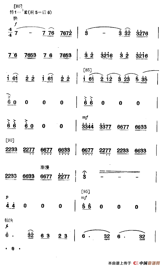 养猪姑娘（舞蹈音乐主旋律谱）