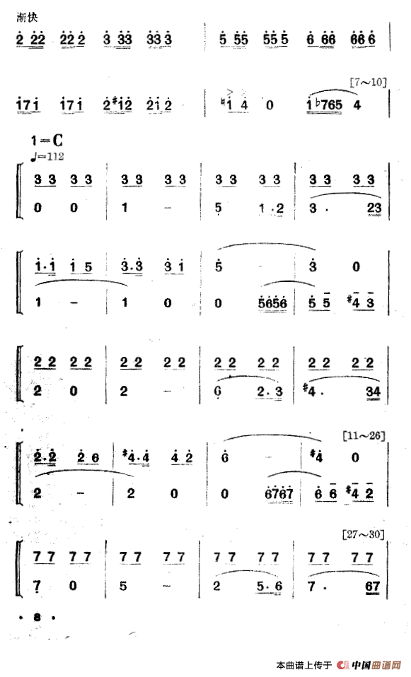 夜练（舞蹈音乐主旋律谱）