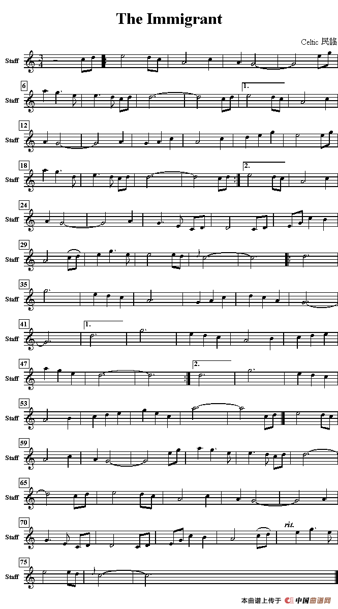 The Immigrant（移民）（哨笛）