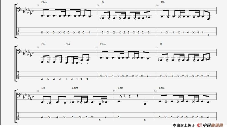 CNBLUE 《孤独啊》贝司谱