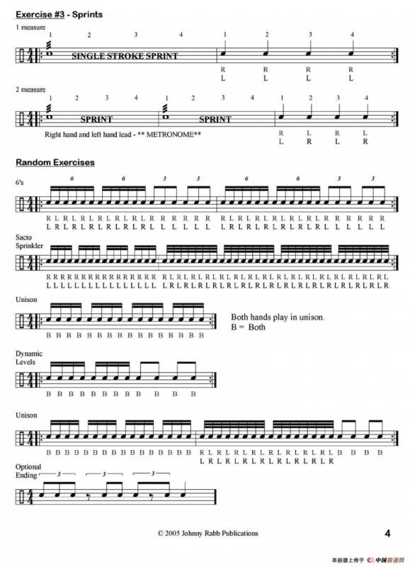 30 days to better hands（鼓手练习谱）