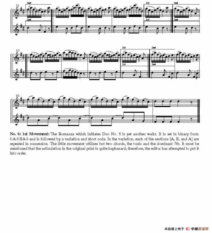 Duo No.6 in d Minor（双簧管二重奏）