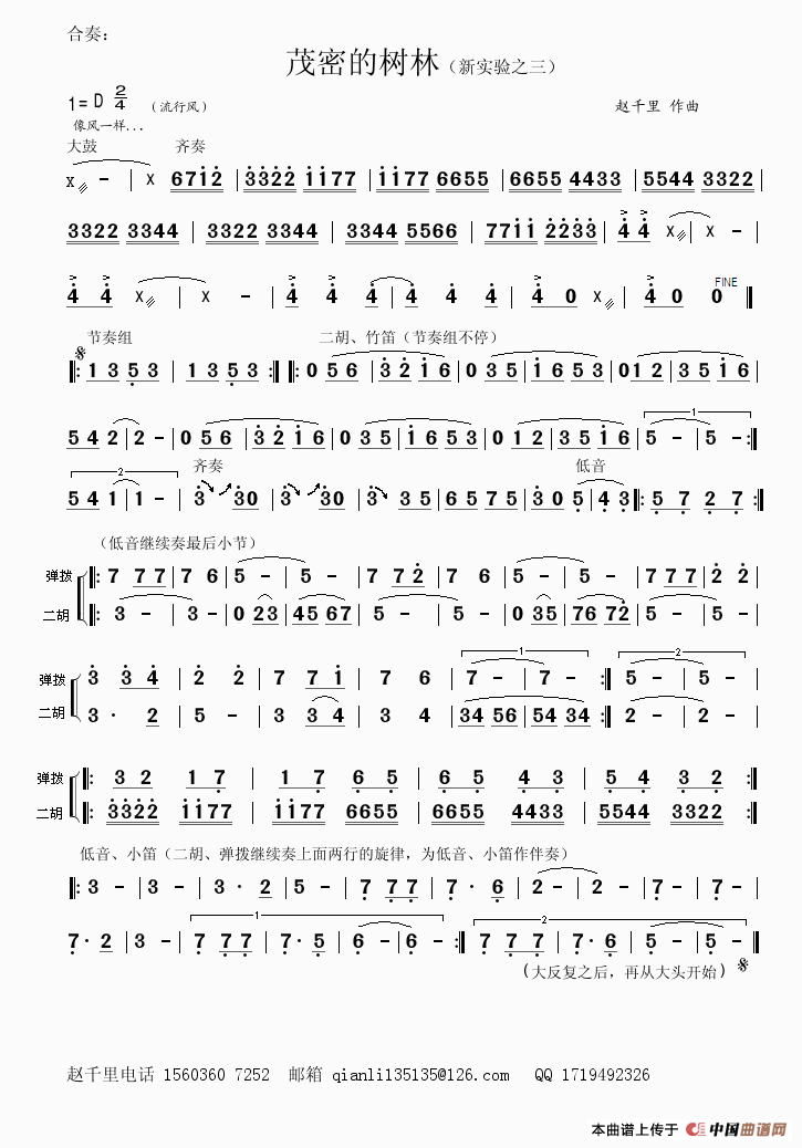 茂密的树林（爵士风格的民乐小合奏）