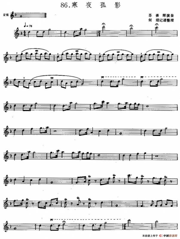 寒夜孤影（独弦琴）