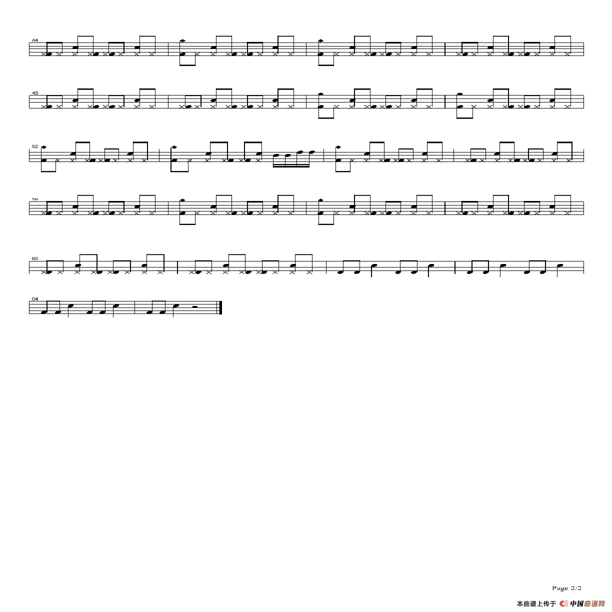 天使（架子鼓谱）