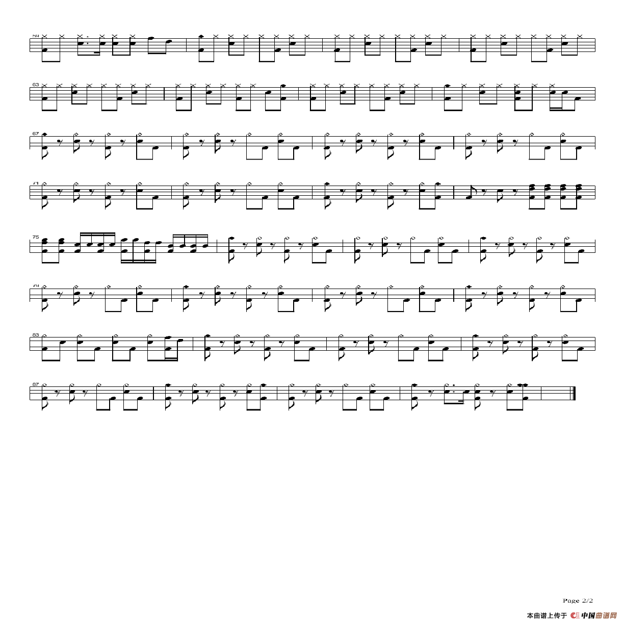 奔跑（架子鼓谱）