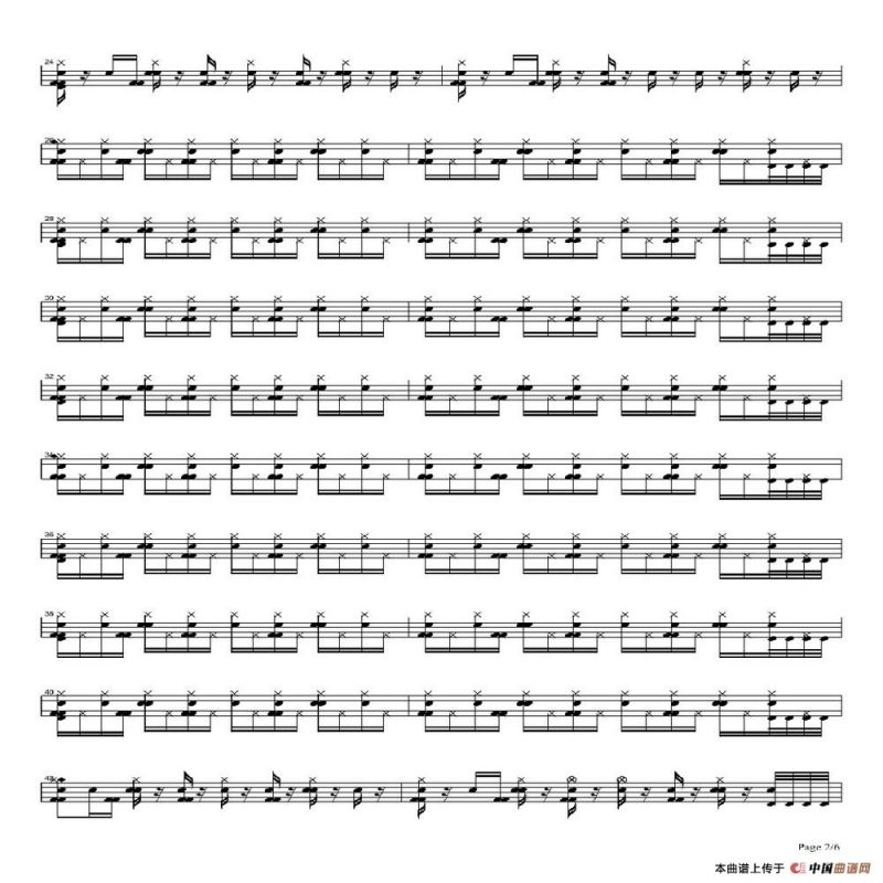 baby（架子鼓谱）