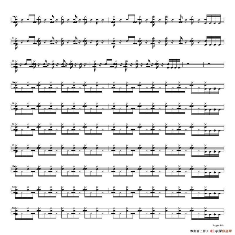 baby（架子鼓谱）