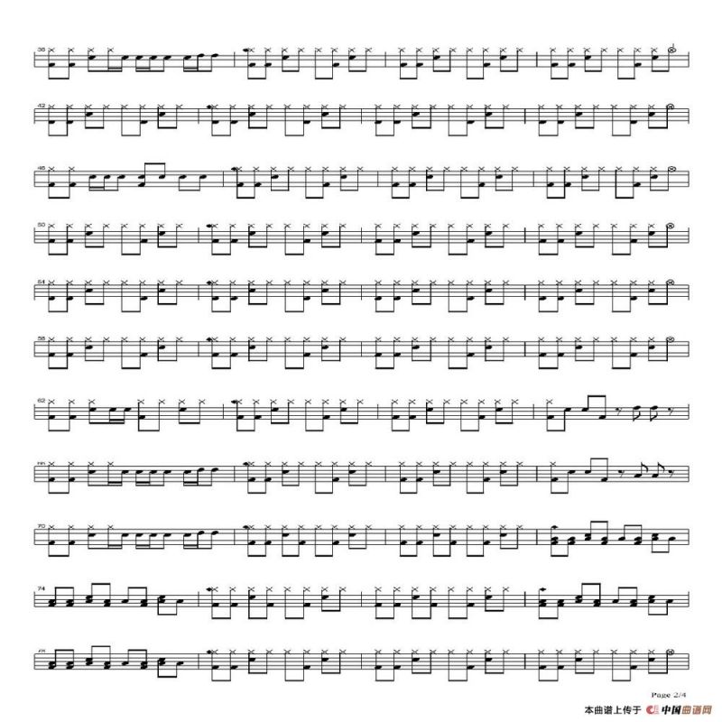 再见杰克（架子鼓谱）