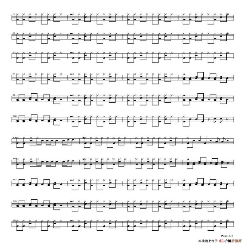 再见杰克（架子鼓谱）