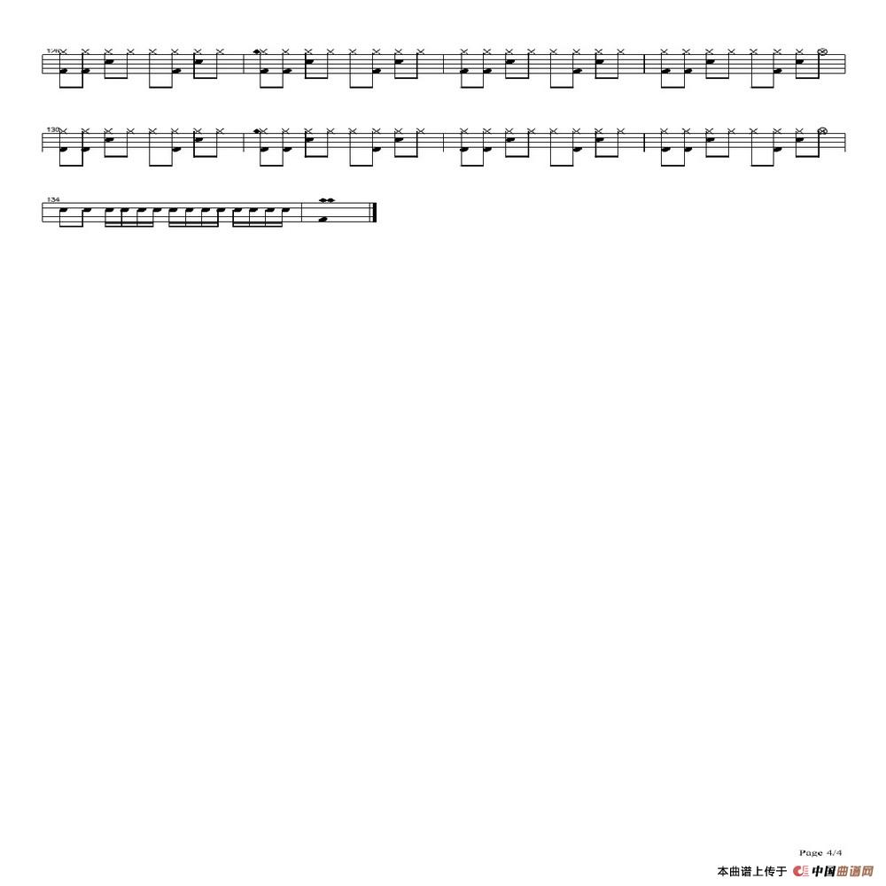 再见杰克（架子鼓谱）