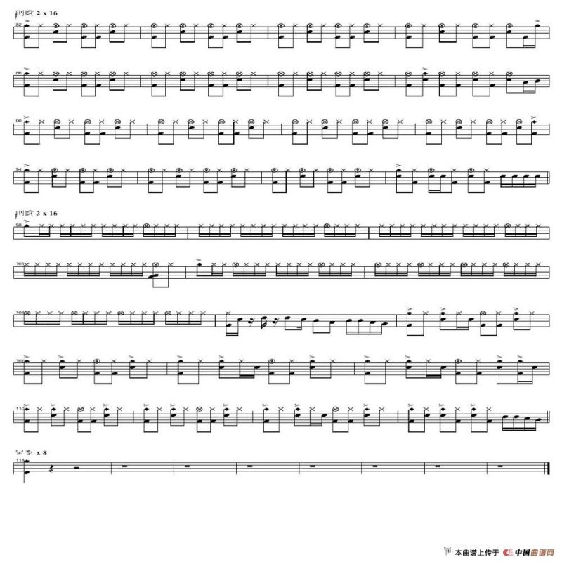 阳光宅男（架子鼓谱）