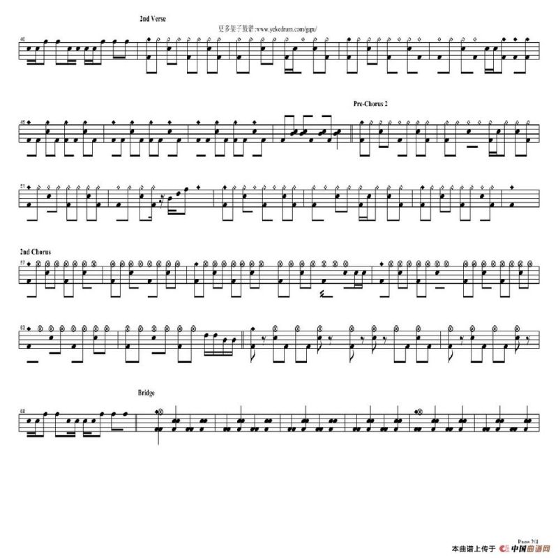 poker face（架子鼓谱）