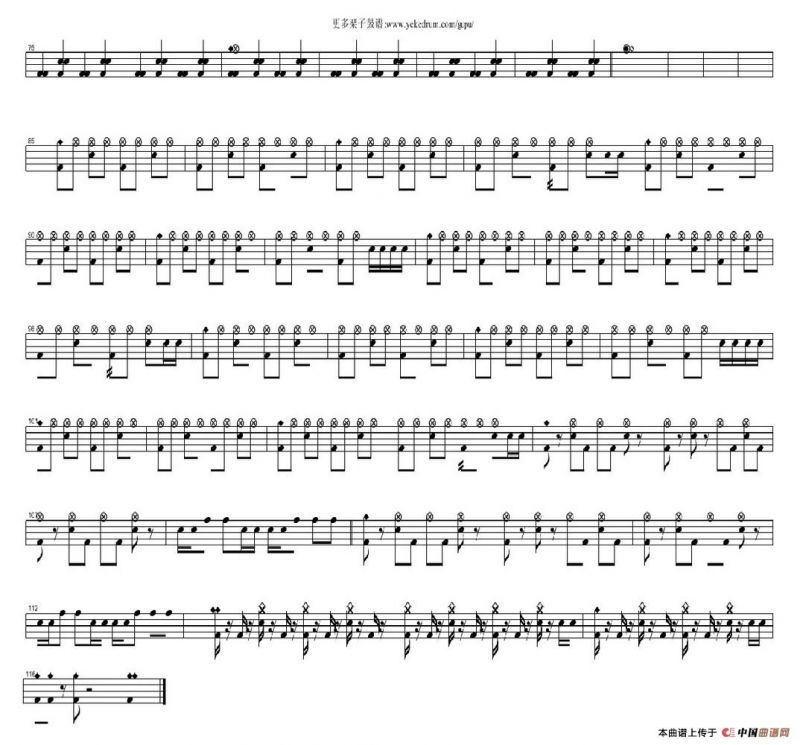 poker face（架子鼓谱）