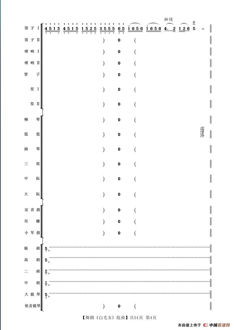舞剧《白毛女》组曲（民族管弦乐合奏）