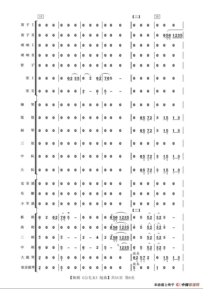 舞剧《白毛女》组曲（民族管弦乐合奏）