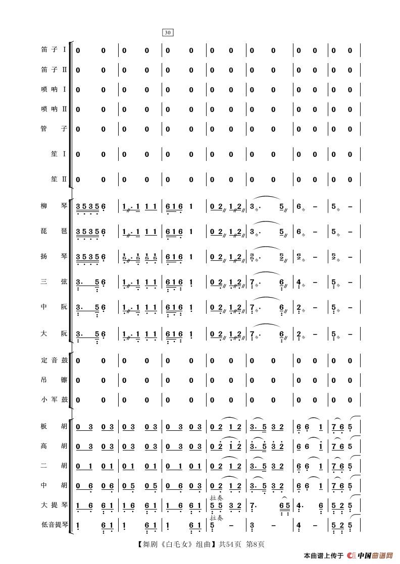 舞剧《白毛女》组曲（民族管弦乐合奏）