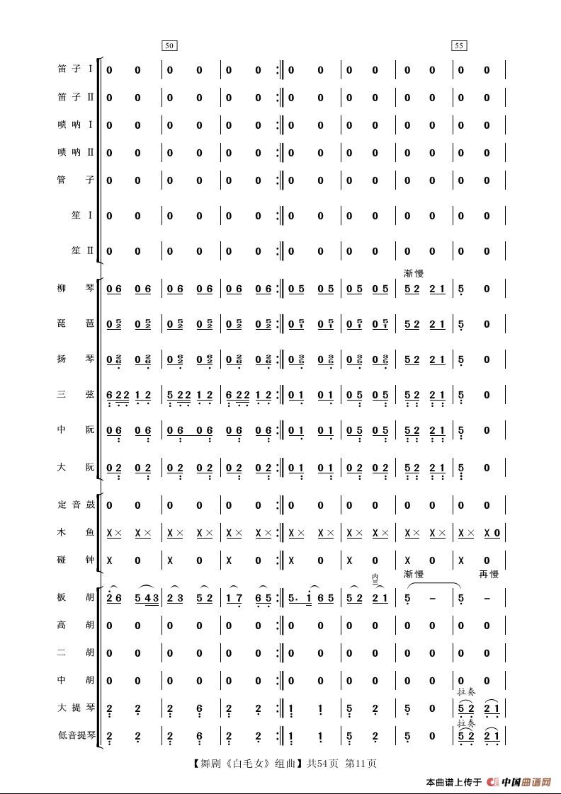 舞剧《白毛女》组曲（民族管弦乐合奏）