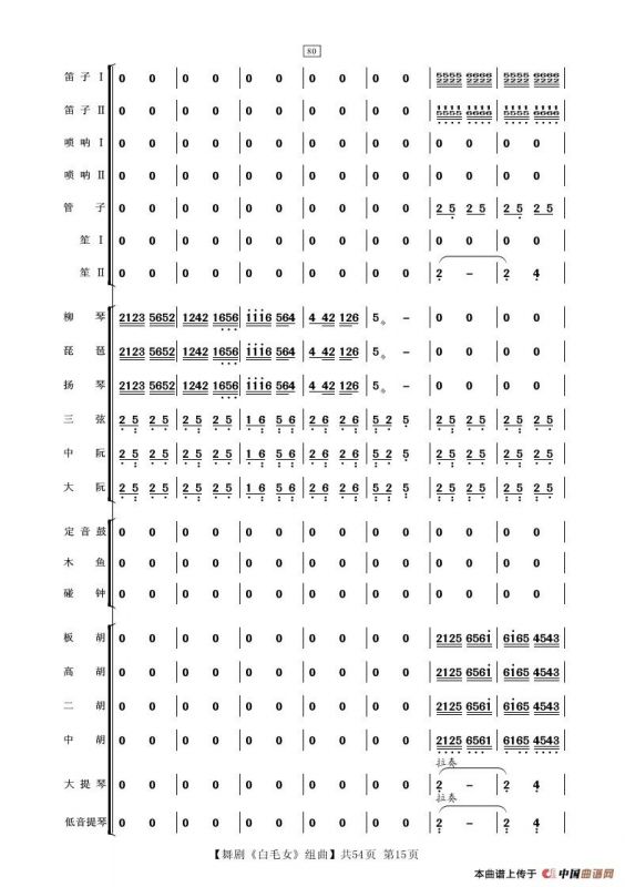 舞剧《白毛女》组曲（民族管弦乐合奏）