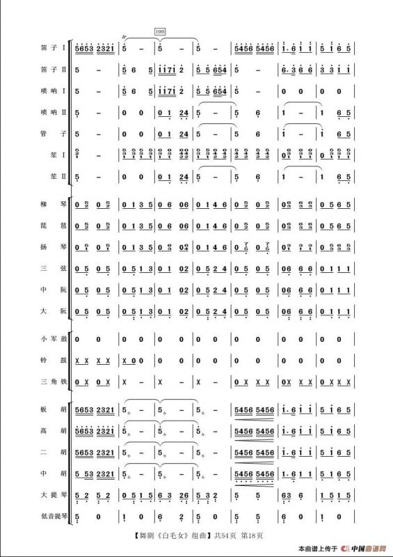 舞剧《白毛女》组曲（民族管弦乐合奏）