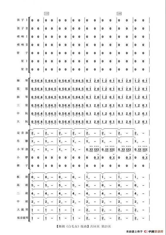 舞剧《白毛女》组曲（民族管弦乐合奏）