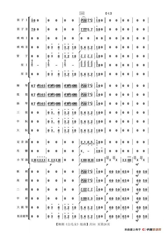 舞剧《白毛女》组曲（民族管弦乐合奏）