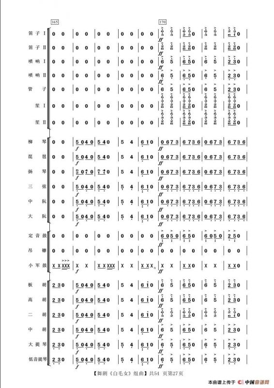 舞剧《白毛女》组曲（民族管弦乐合奏）