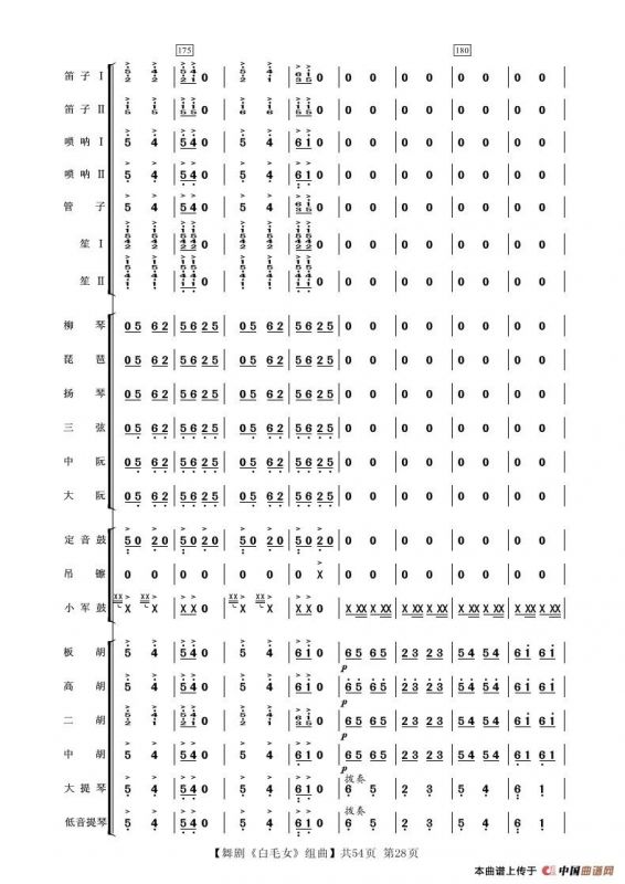 舞剧《白毛女》组曲（民族管弦乐合奏）