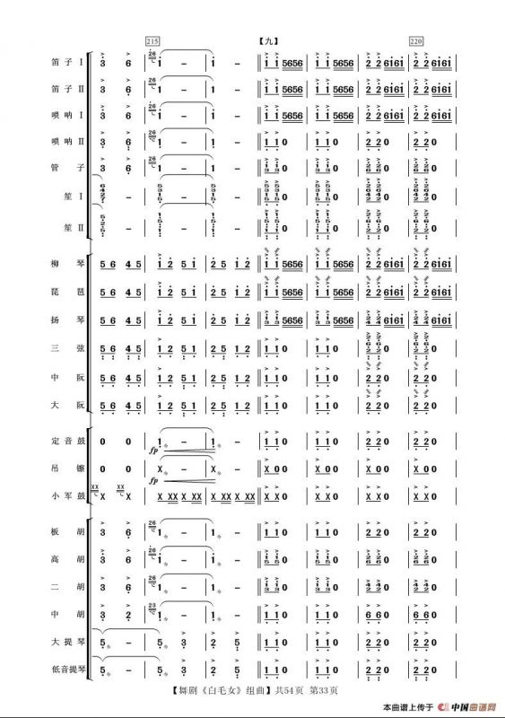 舞剧《白毛女》组曲（民族管弦乐合奏）