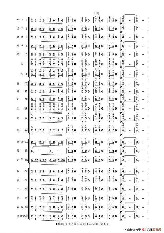 舞剧《白毛女》组曲（民族管弦乐合奏）