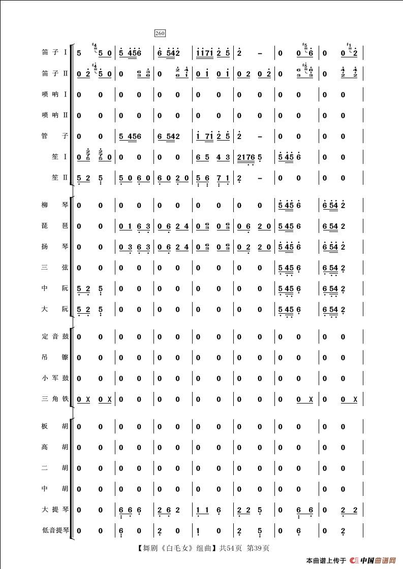 舞剧《白毛女》组曲（民族管弦乐合奏）