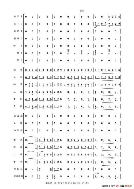 舞剧《白毛女》组曲（民族管弦乐合奏）