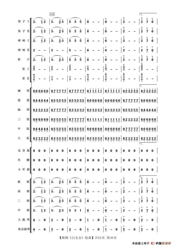 舞剧《白毛女》组曲（民族管弦乐合奏）