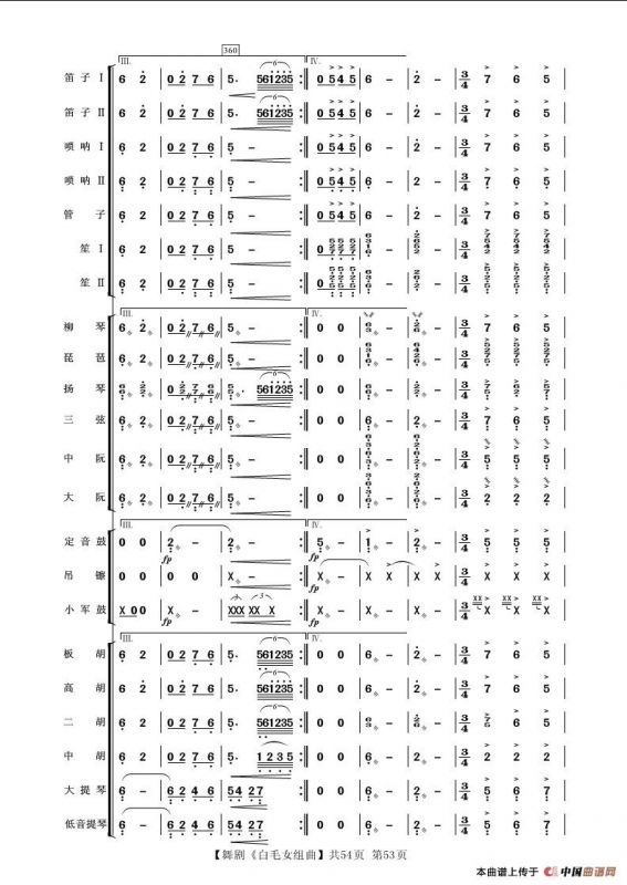 舞剧《白毛女》组曲（民族管弦乐合奏）