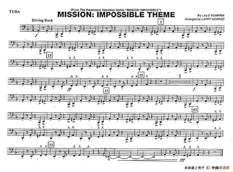 MISSION:IMPOSSIBLE THEME（分谱：大号）