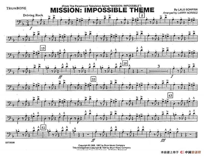 MISSION:IMPOSSIBLE THEME（分谱：长号）